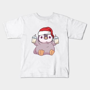 Christmas Cute Little Pengu Boba Kids T-Shirt